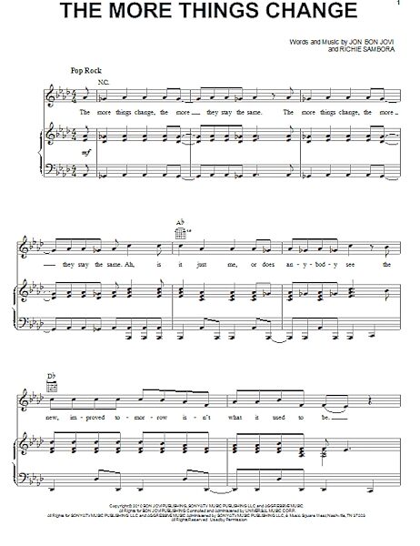 open zoom image for The More Things Change - Piano/Vocal/Guitar, New, Main