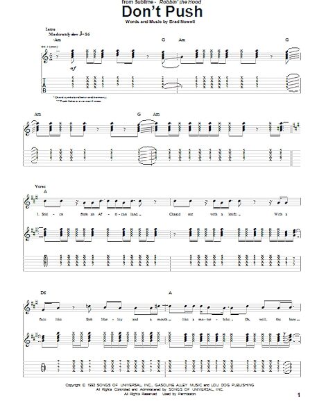 open zoom image for Don't Push - Guitar TAB, New, Main