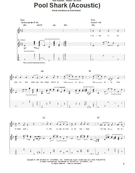 open zoom image for Pool Shark (Acoustic) - Guitar TAB, New, Main