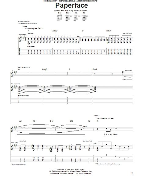 open zoom image for Paperface - Guitar TAB, New, Main