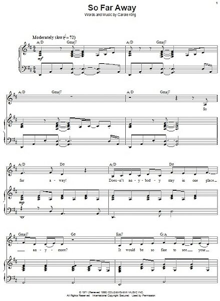open zoom image for So Far Away - Piano Vocal, New, Main