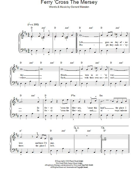 open zoom image for Ferry 'Cross The Mersey - Easy Piano, New, Main