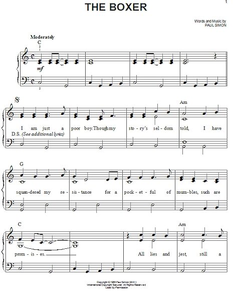 open zoom image for The Boxer - Easy Piano, New, Main