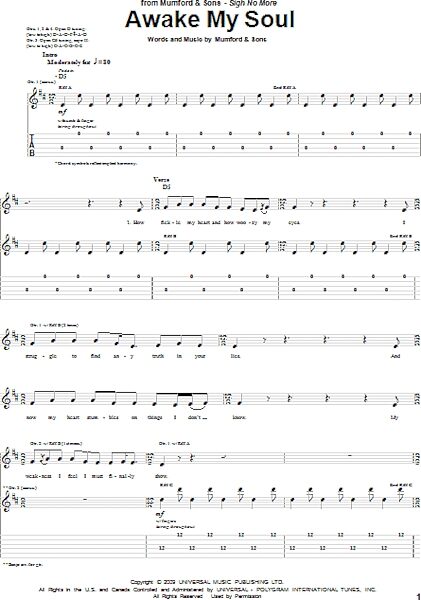 open zoom image for Awake My Soul - Guitar TAB, New, Main
