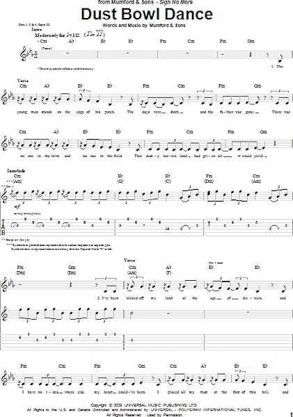 open zoom image for Dust Bowl Dance - Guitar TAB, New, Main