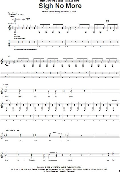 open zoom image for Sigh No More - Guitar TAB, New, Main
