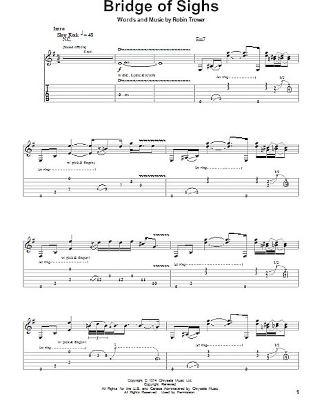 open zoom image for Bridge Of Sighs - Guitar Tab Play-Along, New, Main