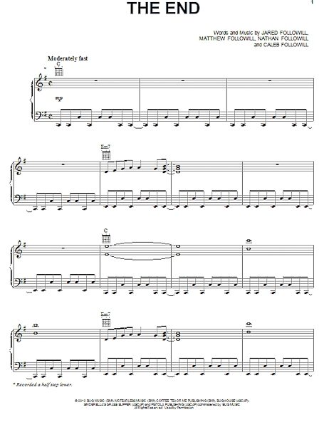 open zoom image for The End - Piano/Vocal/Guitar, New, Main