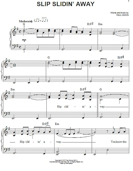 open zoom image for Slip Slidin' Away - Easy Piano, New, Main