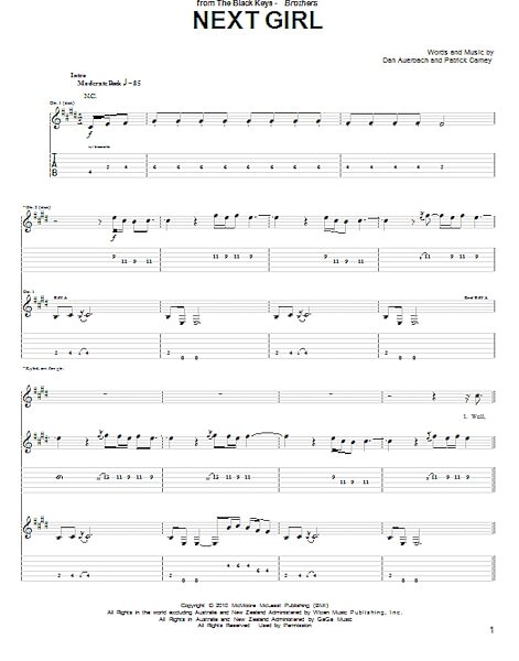 open zoom image for Next Girl - Guitar TAB, New, Main