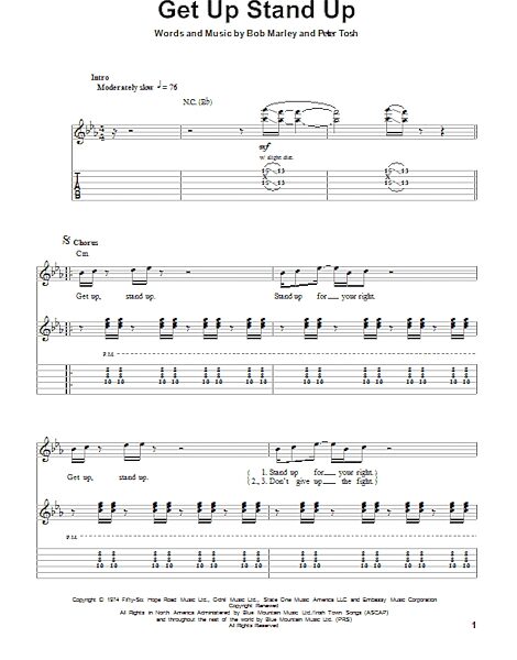 open zoom image for Get Up Stand Up - Guitar Tab Play-Along, New, Main