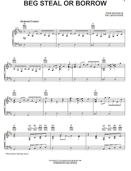 open zoom image for Beg Steal Or Borrow - Piano/Vocal/Guitar, New, Main