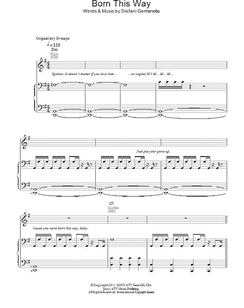 open zoom image for Born This Way - Piano/Vocal/Guitar, New, Main