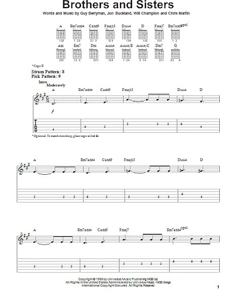 open zoom image for Brothers And Sisters - Easy Guitar with TAB, New, Main