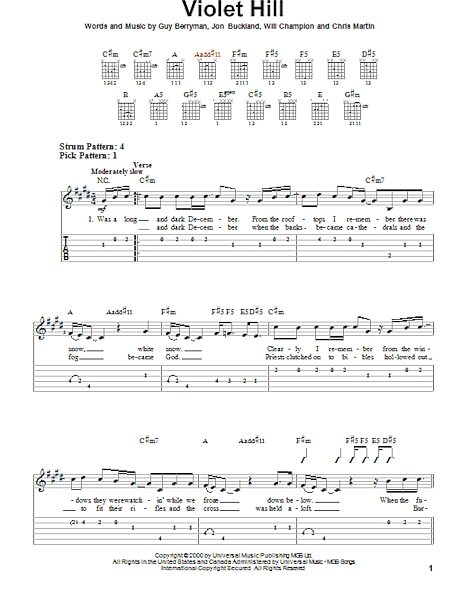 open zoom image for Violet Hill - Easy Guitar with TAB, New, Main