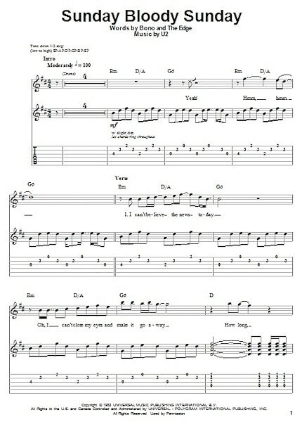 open zoom image for Sunday Bloody Sunday - Guitar Tab Play-Along, New, Main
