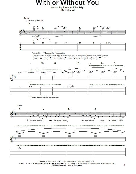 open zoom image for With Or Without You - Guitar Tab Play-Along, New, Main