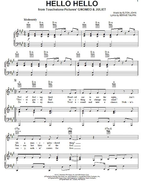 open zoom image for Hello Hello - Piano/Vocal/Guitar, New, Main