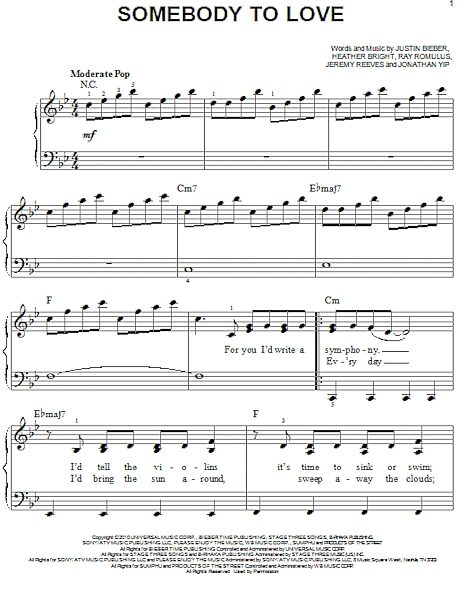 open zoom image for Somebody To Love - Easy Piano, New, Main
