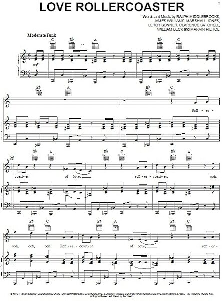 open zoom image for Love Rollercoaster - Piano/Vocal/Guitar, New, Main