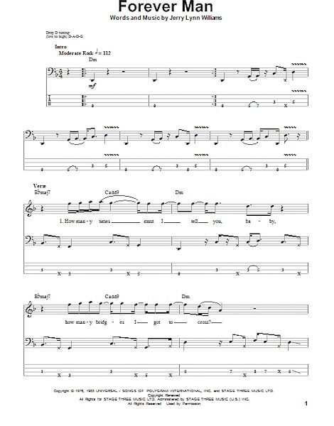 open zoom image for Forever Man - Bass Tab, New, Main
