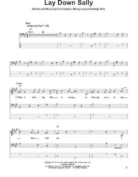 open zoom image for Lay Down Sally - Bass Tab, New, Main