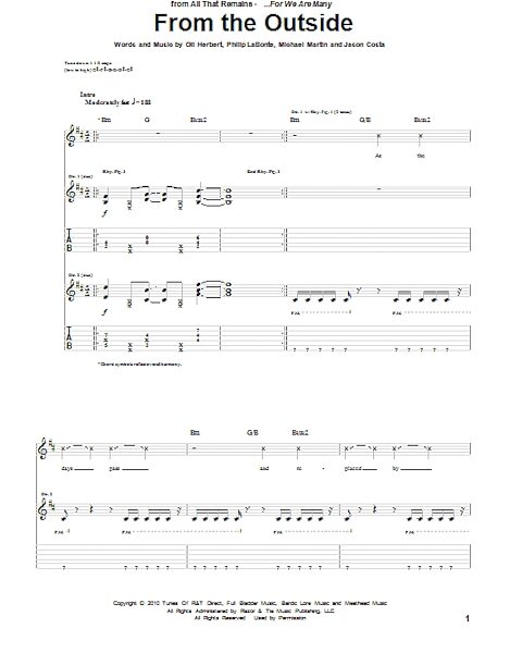 open zoom image for From The Outside - Guitar TAB, New, Main