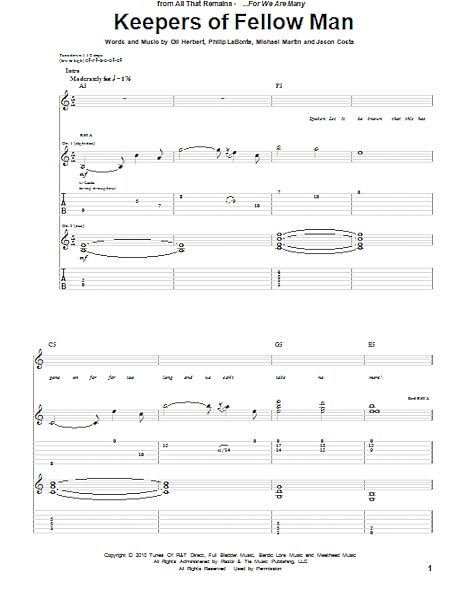 open zoom image for Keepers Of Fellow Man - Guitar TAB, New, Main