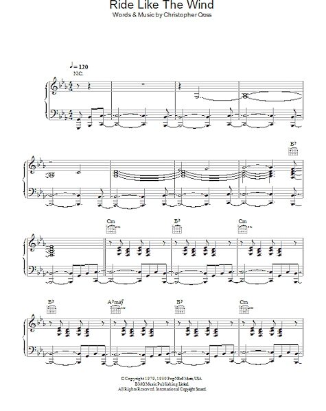 open zoom image for Ride Like The Wind - Piano/Vocal/Guitar, New, Main