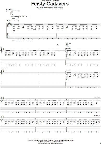 open zoom image for Feisty Cadavers - Guitar TAB, New, Main