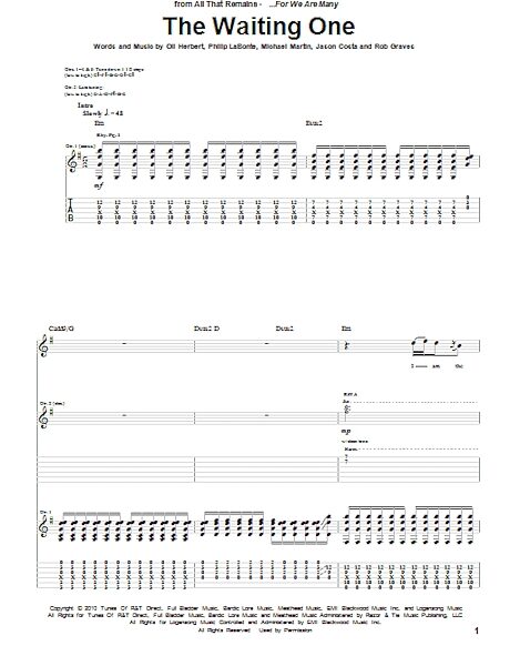open zoom image for The Waiting One - Guitar TAB, New, Main