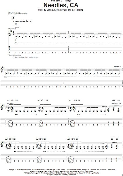 open zoom image for Needles, CA - Guitar TAB, New, Main