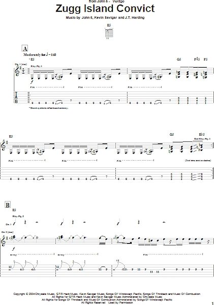 open zoom image for Zugg Island Convict - Guitar TAB, New, Main
