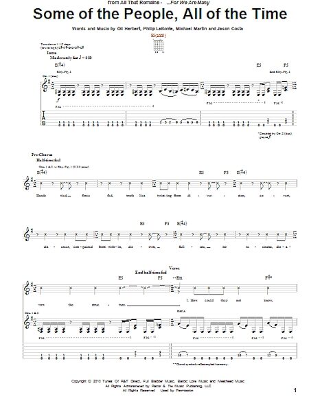 open zoom image for Some Of The People, All Of The Time - Guitar TAB, New, Main