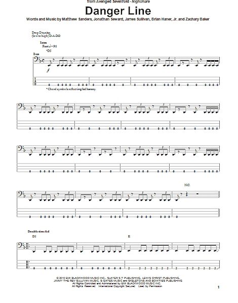 open zoom image for Danger Line - Bass Tab, New, Main
