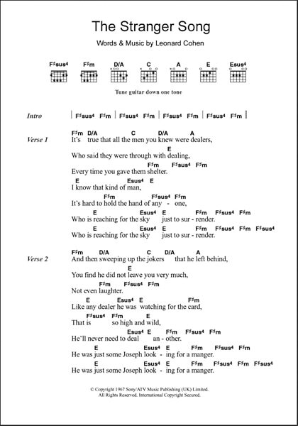 open zoom image for The Stranger Song - Guitar Chords/Lyrics, New, Main