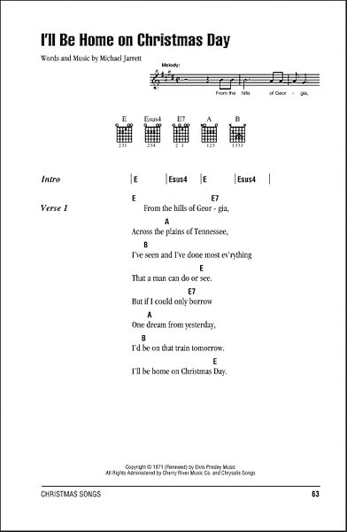 open zoom image for I'll Be Home On Christmas Day - Guitar Chords/Lyrics, New, Main