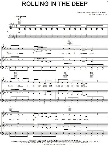 open zoom image for Rolling In The Deep - Piano/Vocal/Guitar, New, Main