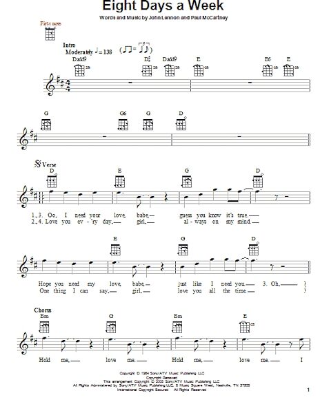open zoom image for Eight Days A Week - Ukulele, New, Main