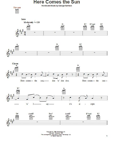 open zoom image for Here Comes The Sun - Ukulele, New, Main