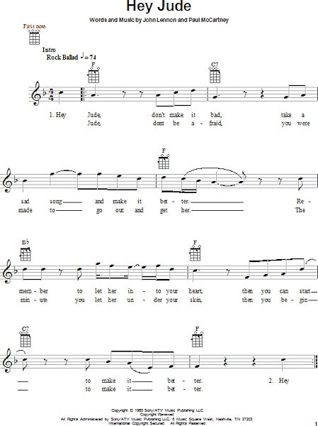 open zoom image for Hey Jude - Ukulele, New, Main