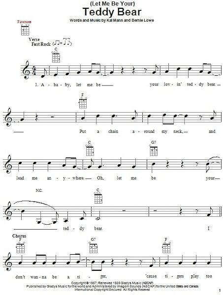 open zoom image for (Let Me Be Your) Teddy Bear - Ukulele, New, Main