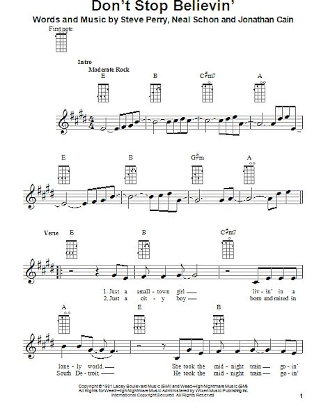 open zoom image for Don't Stop Believin' - Ukulele, New, Main