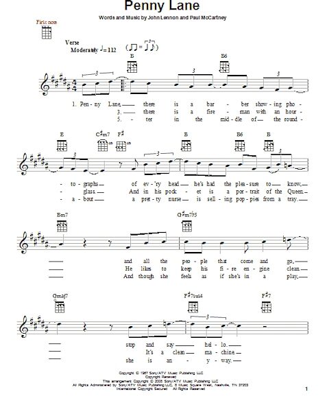 open zoom image for Penny Lane - Ukulele, New, Main
