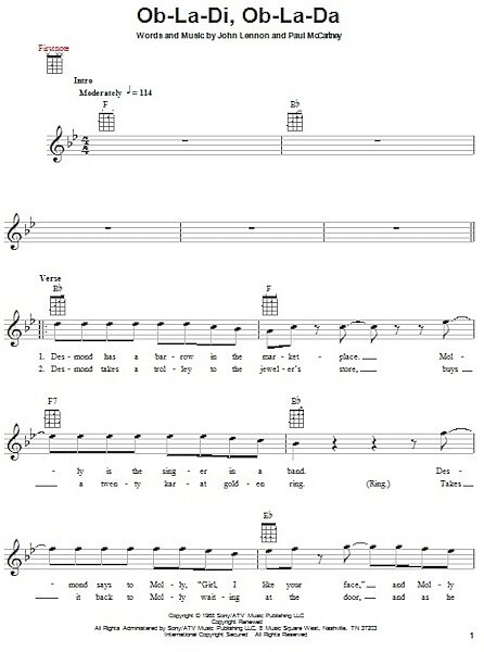 open zoom image for Ob-La-Di, Ob-La-Da - Ukulele, New, Main