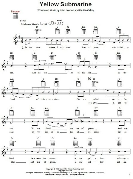 open zoom image for Yellow Submarine - Ukulele, New, Main