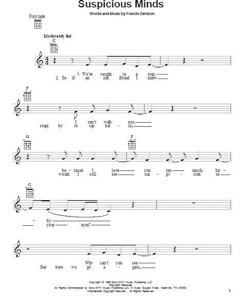 open zoom image for Suspicious Minds - Ukulele, New, Main