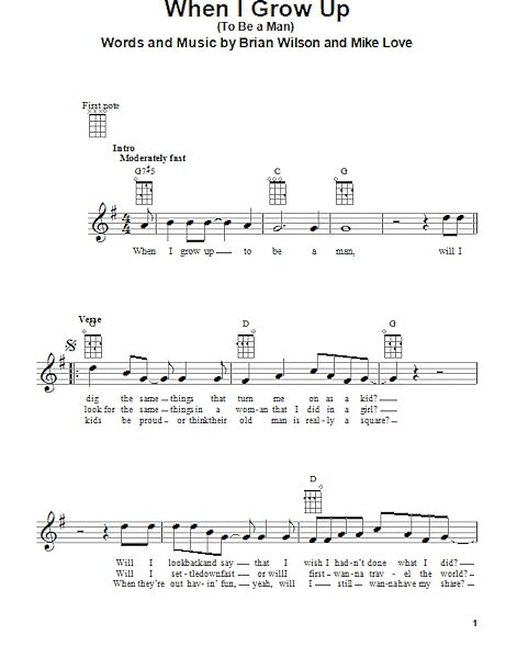 open zoom image for When I Grow Up (To Be A Man) - Ukulele, New, Main