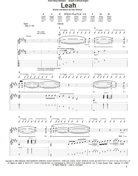 open zoom image for Leah - Guitar TAB, New, Main