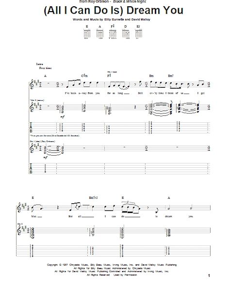 open zoom image for (All I Can Do Is) Dream You - Guitar TAB, New, Main